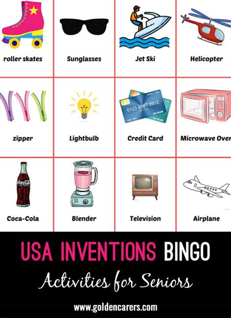 USA Inventions Bingo