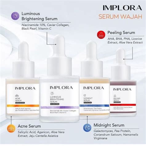 Serum Implora Acne Serum Peeling Aha Bha Luminous Brightening Midnight