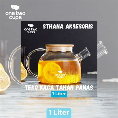 Jual One Two Cups Teko Pitcher Teh Chinese Teapot Glass Tahan Panas Api