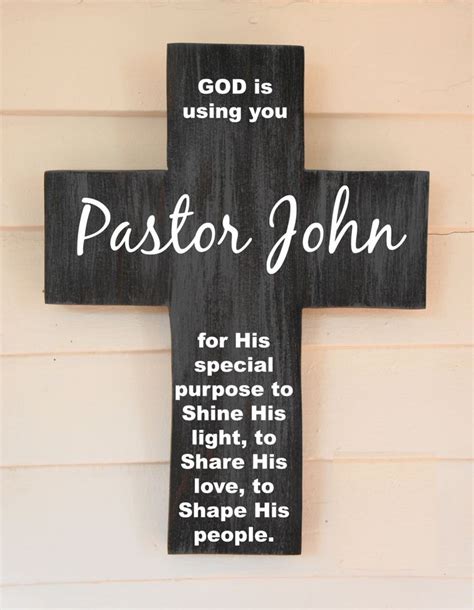 Pastor Appreciation Gift Personalized Pine Wood Cross Etsy Pastor