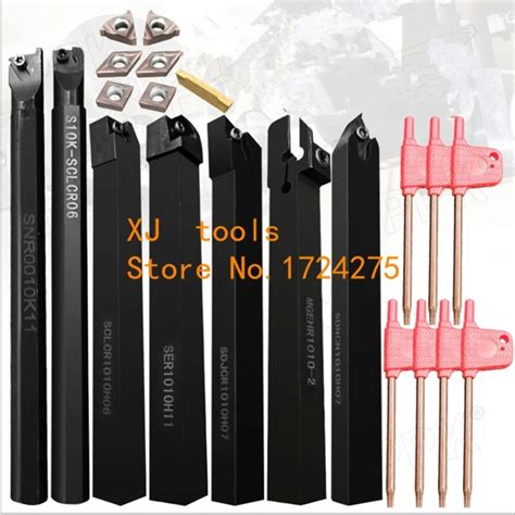 21PCS SET DCMT CCMT Carbide Insert 10mm 12mm Boring Bar Tool Holder