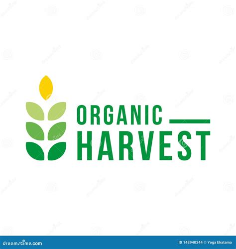 Harvest Logo Template With Wheat Shape Stock Vector Illustration Of