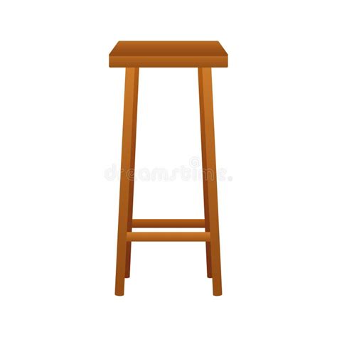 Bar Wooden Stool Four Legged Stool Vector Stock Illustration Stock