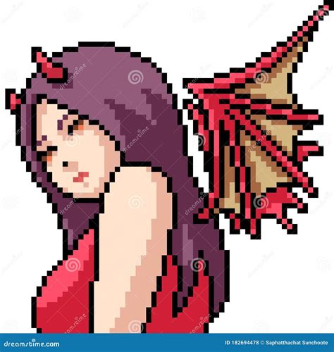 Vector Pixel Art Anime Girl