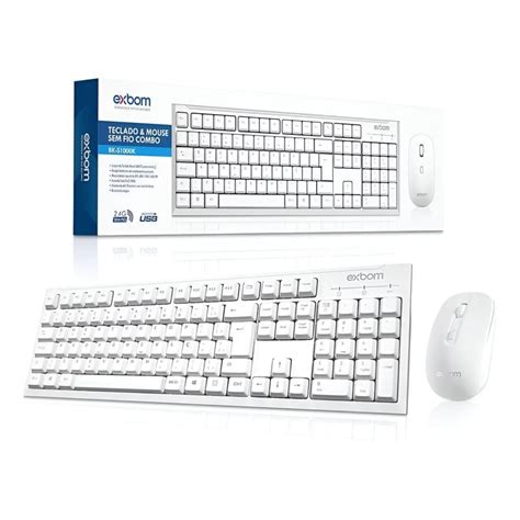 Kit Teclado E Mouse Sem Fio BK S1000K 4367 Branco Exbom Shopee Brasil