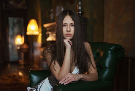 Wallpaper Women Portrait Long Hair Black Hair Maxim Maximov