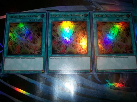 3x Hieratic Seal Of Supremacy 1st Edition Ultra Rare GFTP EN055 Yu Gi