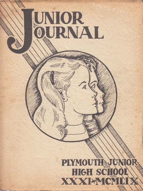 Plymouth Junior High School JOURNAL Yearbook Plymouth MA 1959