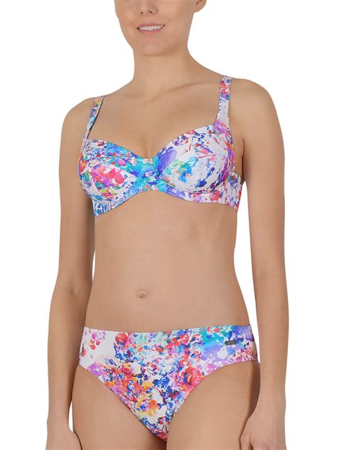 Naturana Naturana Blue Watercolor Floral Wired Bikini Set Size