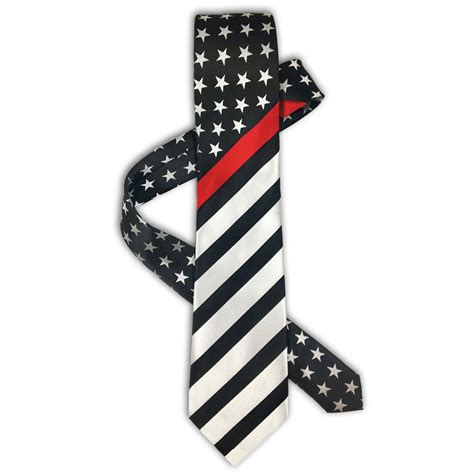 Thin Silver Line American Flag Tie Thin Blue Line Usa