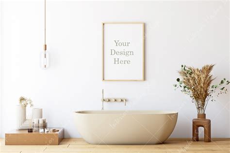 Frame Mockup Bathroom Graphic By Mockups Shop Creative Fabrica