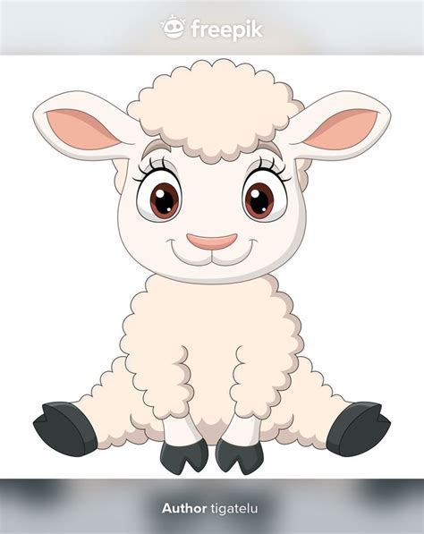 Premium Vector | Cute baby lamb cartoon sitting | Baby lamb, Cute ...