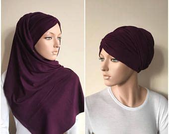 In One Gray Melange Hijab Jersey Turban Volume Ready Etsy Elegant