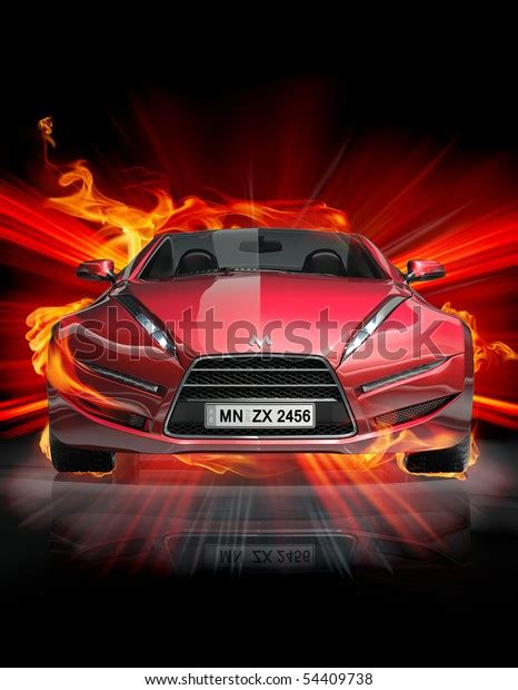 Fire Car My Own Car Design Stock Illustration 54409738