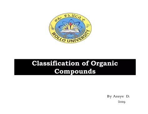 Classification Of Organic Compounds Ppt