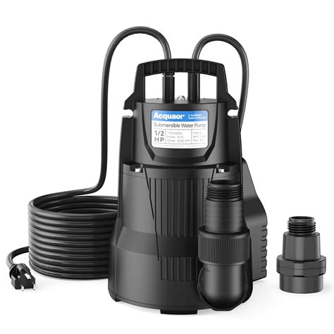 Acquaer 1/2 HP Automatic Sump Pump, 2450GPH Submersible Water Pump with ...