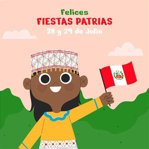 Fondo Plano De Fiestas Patrias Con Perso Free Vector Freepik