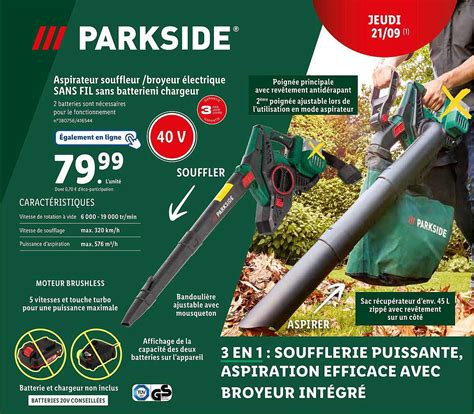 Promo Aspirateur Souffleur broyeur électrique Sans Fil Sans Batterie Ni