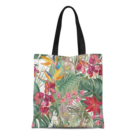 Ashleigh Canvas Bag Resuable Tote Grocery Shopping Bags Watercolor