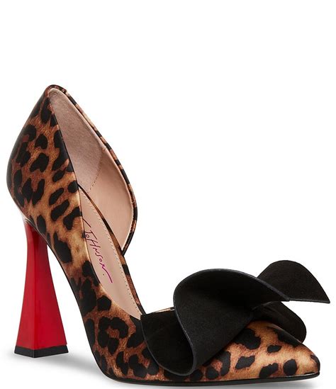 Betsey Johnson Nobble P Leopard Bow Dorsay Pumps Dillards