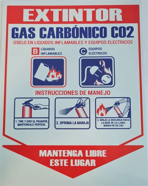 SeÑalizaciÓn Extintor Gas CarbÓnico Co2 Código SeÑ 0003 Sysma