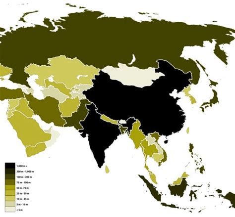 Asian countries by population (2024) - Learner trip