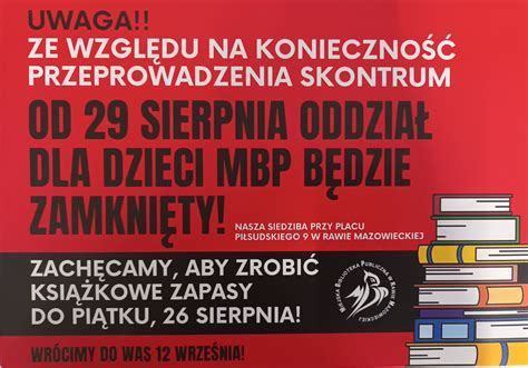 Miejska Biblioteka Publiczna W Rawie Mazowieckiej Wa Ny Komunikat