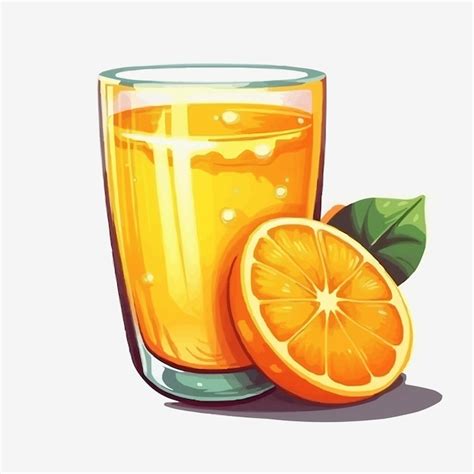 Vaso De Jugo De Jugo De Naranja Ilustraci N Vector Premium