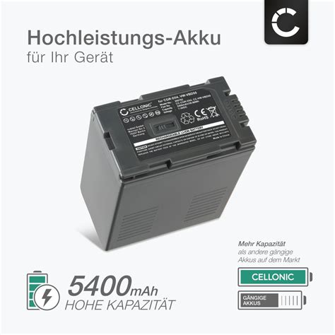 5400mah Panasonic Kamera Ersatz Akku Cgr D54s