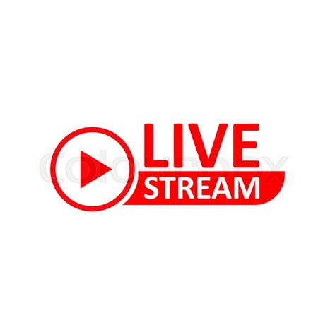 Live Stream Sign Red Symbol Button Stock Vector Colourbox