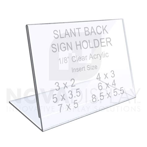 Crystal Clear Acrylic Sign Holder Slant Back Display Easel Landscape