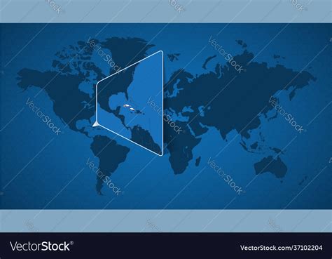 Detailed World Map With Pinned Enlarged Map Vector Image