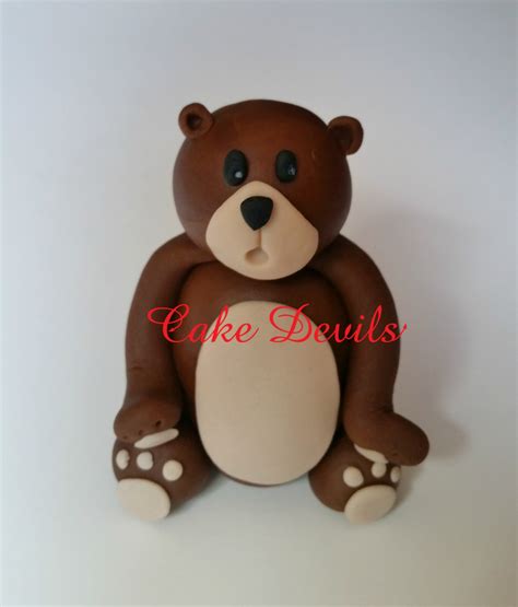 Fondant Bear Cake Topper, Teddy Bear Topper, birthday Cake, baby shower ...