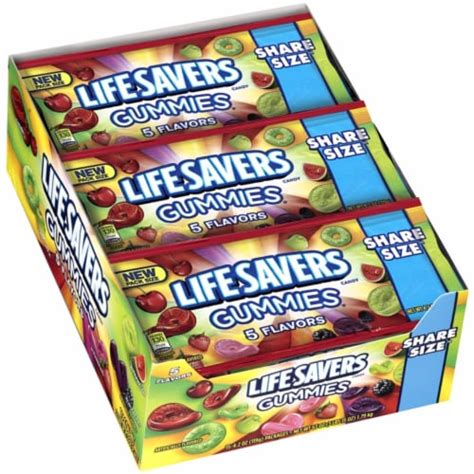 Life Savers 5 Flavors Gummies Candy Share Size Packs, 15 ct / 4.2 oz ...