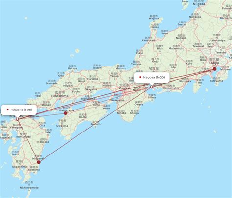 All Flight Routes From Nagoya To Fukuoka Ngo To Fuk Flight Routes