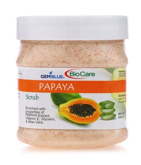 Buy Bio Care Papaya Face Body Scrub Cream 500gm Plastic Jar Online