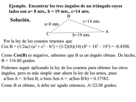 Leyes De Los Senos Y De Los Cosenos B C A B C A Notaci N Utilizaremos