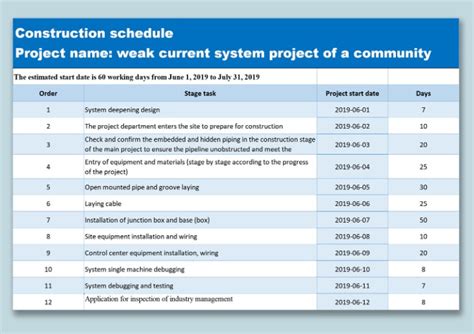 Construction Draw Schedule Excel - Templates Printable 2024