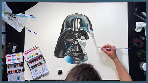 Darth Vader Portrait Watercolor Speedpainting Youtube