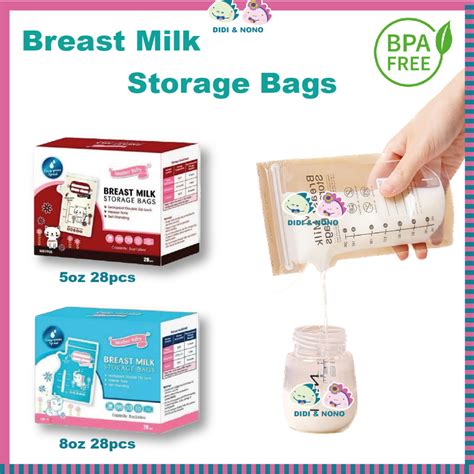 Oz Oz Breast Milk Storage Bag Box Bags Prestilised Double Zip