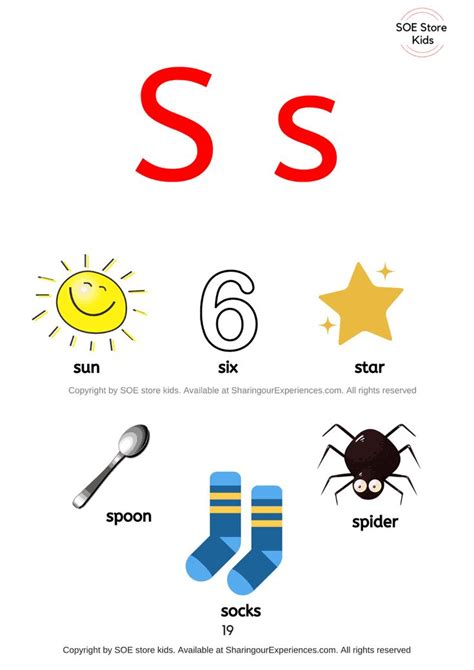 The Letter S Is For Spider And It Has Four Different Letters In It