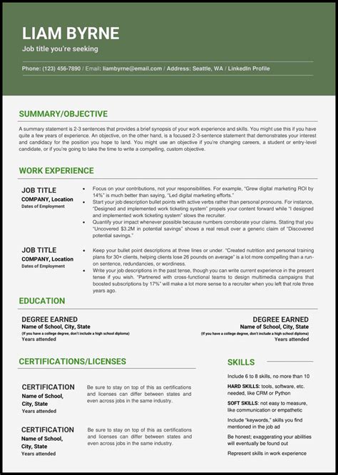 Word Resume Templates By Offidocs For Office