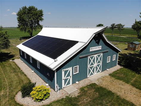 Solar Array On Rural Barn New Prairie Solarnew Prairie Solar