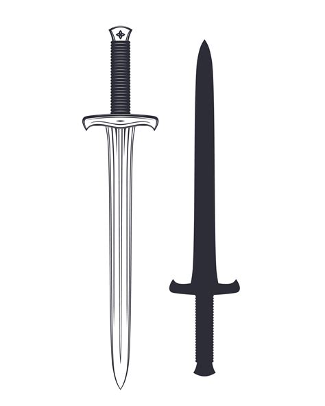 Medieval Sword Isolated Over White 6540541 Vector Art At Vecteezy