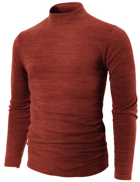 H H Men S Casual Slim Fit Basic Tops Knitted Thermal Turtleneck