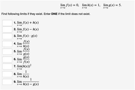 Solved Lim F X 0 Lim H X 1 Lim G X 5 Xa Xa Xa Chegg