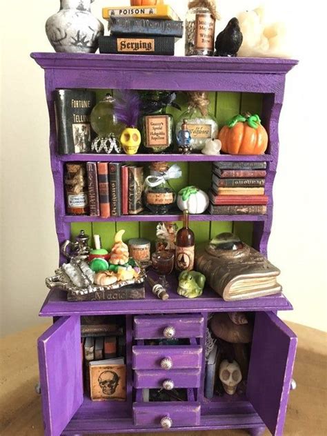 Miniature Witch Cabinet Spooky Dollhouse Decor Mini Etsy Dollhouse