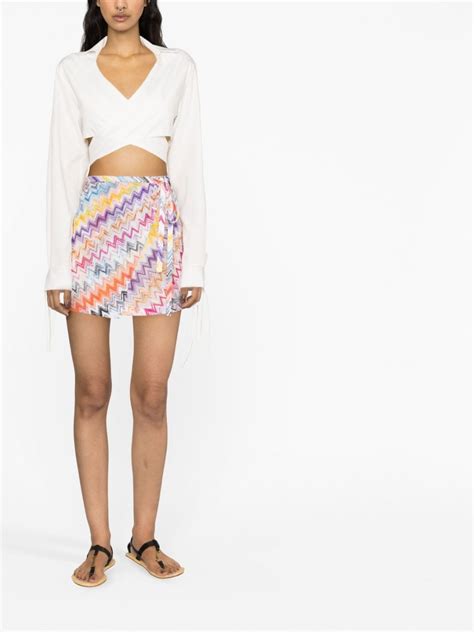 Missoni Zig Zag Pattern Knitted Skirt Farfetch