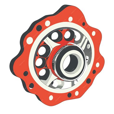 mechanical part separated  segments vector illustration flat