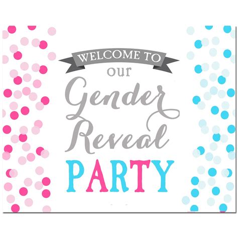 Gender Reveal Party Welcome Sign By That Party Chick Confetti